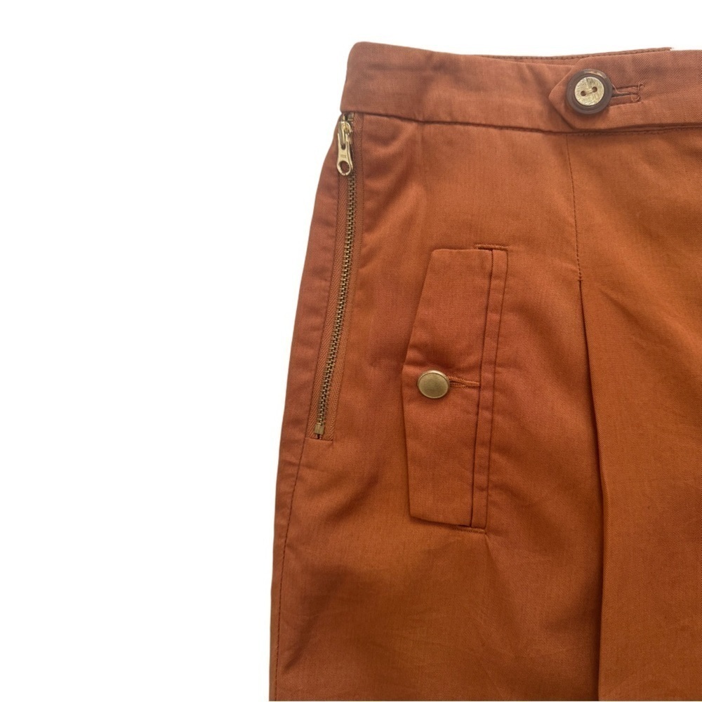 Anthropologie Renaissance European Old Money Women’s Shorts Rust Brown High Rise - Picture 3 of 7
